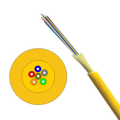 Indoor Tight Buffered G657A GJFJV Fiber Optic Cable 6 Core LSZH Jacket Yellow for Building Distribution Networks