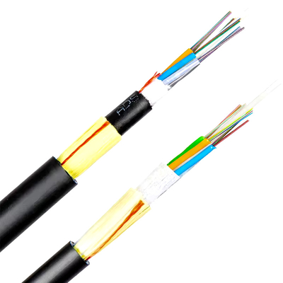 優れた拉伸性 ADSS 光ファイバーケーブル 12-144 ネットワーク通信のためのコアシングルダブルジャケット