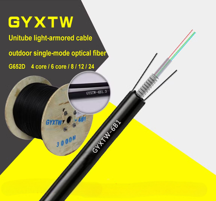 屋外GYXTW 光ファイバーケーブル 2~24コア シングルモード 装甲型中央緩い管
