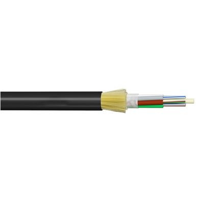 シングルジャケットADSS 24芯 全誘電自立型光ファイバーケーブル – 長距離架空設置用PEジャケット黒